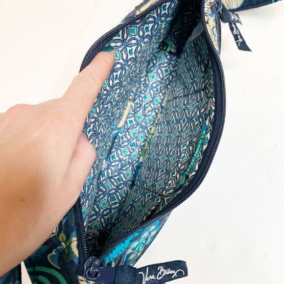 VER BRADLEY Java Blue/Green/Brown/White Spring Flower Crossbody or Shoulder Bag - Picture 6 of 7